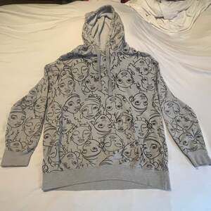 Maya Angelou Caged Bird Gray Black Hoodie  Faces Cotton Size Large